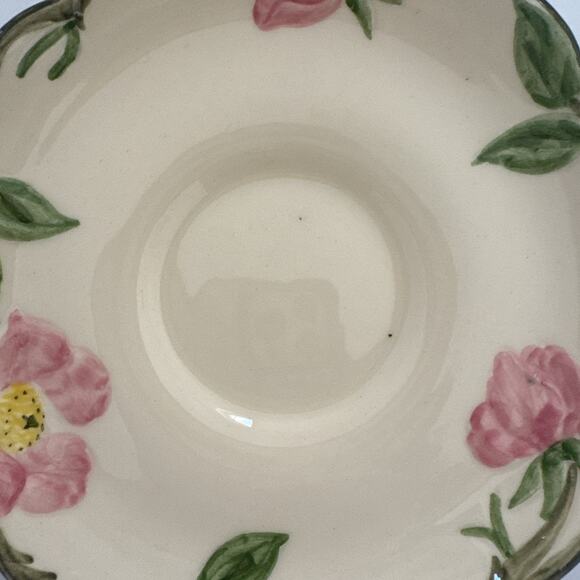 Vintage Franciscan Earthenware Desert Rose Saucers Hand Painted USA Made SET 8 - Picture 7 of 9